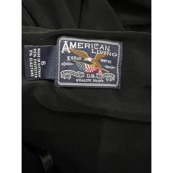 NWT American Living Black Slip Dress Sz 6 Spaghetti Straps Crisscross Back Strap - Picture 5 of 6